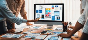 a group of professional designing a website