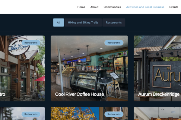 activities and businesses page